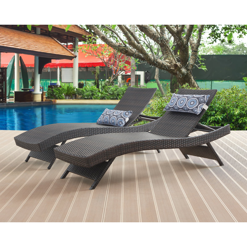 Latitude Run® Ozellar Outdoor Resin Chaise Lounge Set of 2 & Reviews Wayfair
